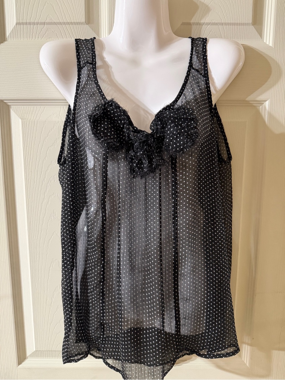 Sheer Black Polka Dot Camisole